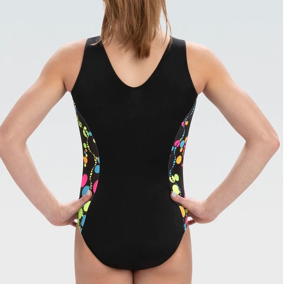 NWT GK gymnastics tumbling dance athletic black LIFE OF THE PRACTICE LEOTARD - Picture 2 of 9
